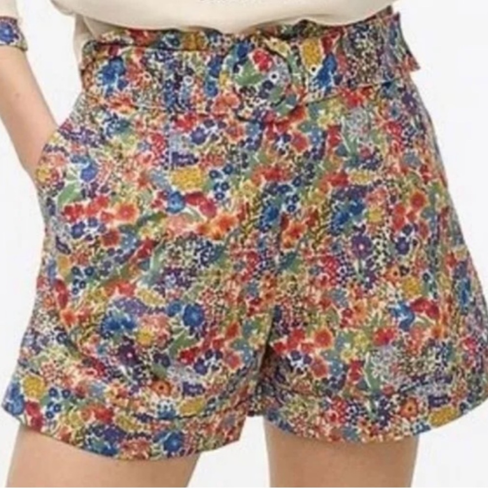 J. Crew Liberty Margaret Annie  pleated High Waist Floral Short size 0